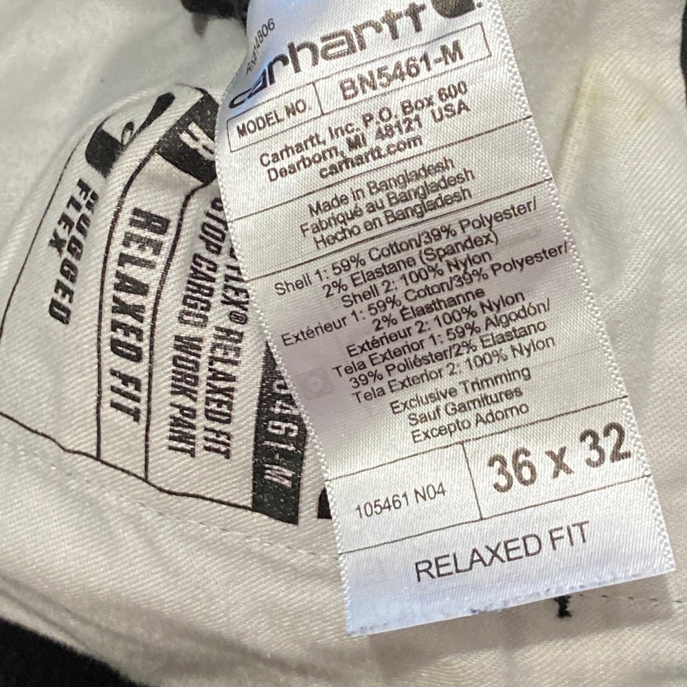 Carhartt Mens Rugged Flex Ripstop Cargo Work Pants Black 105461‎ 36x32 Utility - Picture 5 of 9